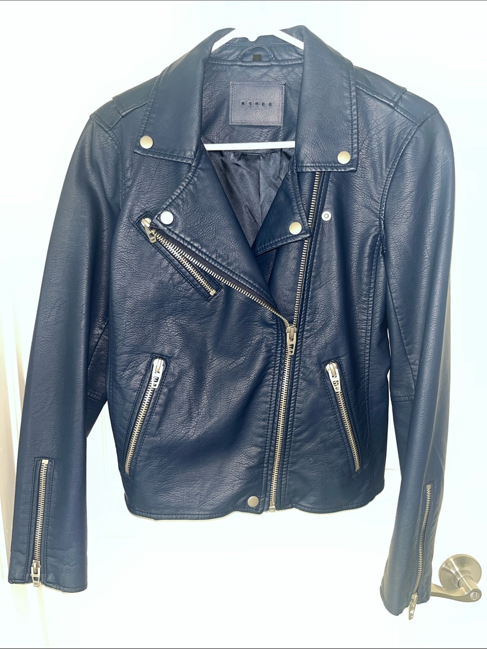 Classic Black Leather Moto Jacket - Women's